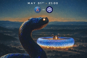 蓝蛇、安联球场、欧冠奖杯,意甲官方发布海报预热欧冠决赛